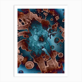 Watercolor Abstraction Blue Space Art Print