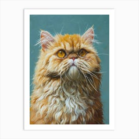 Persian Cat Relief Illustration 3 Art Print