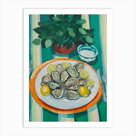 Oysters 3 Italian Still Life Painting Art Print