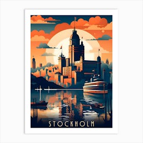 Stockholm Retro Travel Art Print