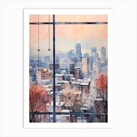 Winter Cityscape Vancouver Canada 3 Art Print