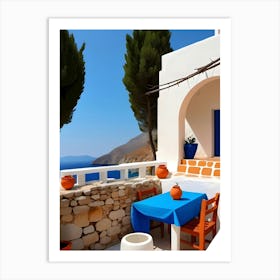 Mediterranean Terrace View Art Print