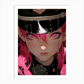 Pink Haired Girl Art Print