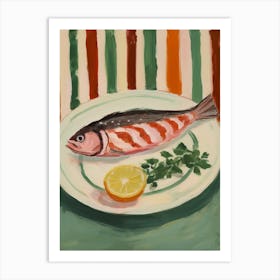 Salmon Italian Still Life Painting Art Print