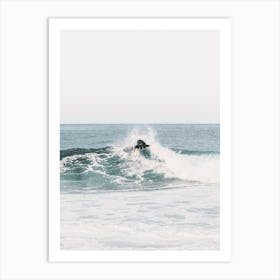 Surfer Catching A Wave Art Print
