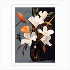 Bouquet Of Autumn Crocus Flowers, Autumn Florals Painting 0 Art Print