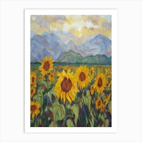 Sunflowers In The Mountains 1 Art Print