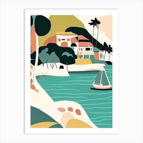 Ilha Grande Brazil Muted Pastel Tropical Destination Art Print