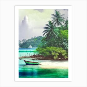 Andaman And Nicobar Islands India Soft Colours Tropical Destination Art Print