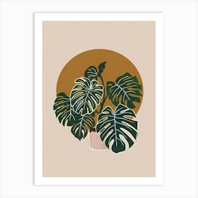 Monstera Plant in pot Art Print