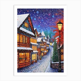 Leavenworth Washington Pointillism 11 Art Print