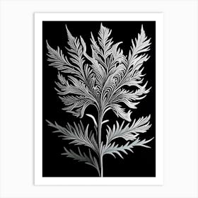 Artemisia Leaf Linocut Art Print