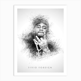 Fivio Foreign Rapper Sketch Art Print