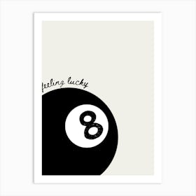 Lucky Retro 8 Ball Poster Art Print