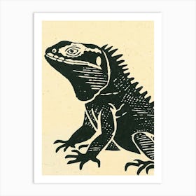 Cuban Iguana Bold Block 3 Art Print