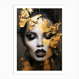 Gold Butterflies Art Print