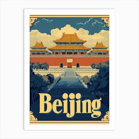 Aihrgdesign A Vintage Travel Poster Of Beijing Featuring The Art Print