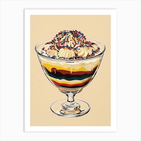 Retro Trifle Minimalist Illustration Art Print