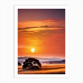 Sunset In The Savannah Art Print