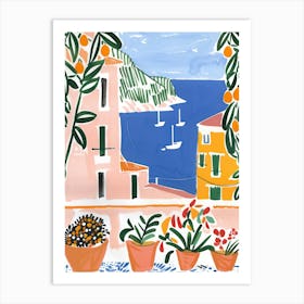 Travel Poster Happy Places Amalfi Coast 4 Art Print