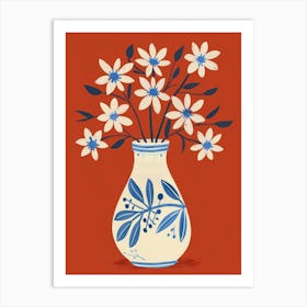 Blue Flowers In A Vase 6 Art Print