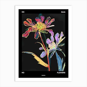 No Rain No Flowers Poster Scabiosa 3 Art Print