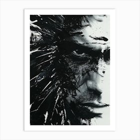 Whimsical Dark Feathers Man 13 Art Print