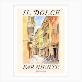 Il Dolce Far Niente Piacenza, Italy Watercolour Streets 3 Poster Art Print