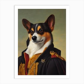 Pembroke Welsh Corgi 2 Renaissance Portrait Oil Painting Art Print