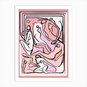 Ecstatic Nudes 5 Pink Art Print