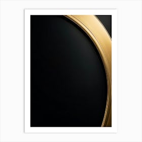 Bright Gold Metallic Border Encompassing A Frame Smooth Texture Contrasts Against Dark Background (7) Art Print