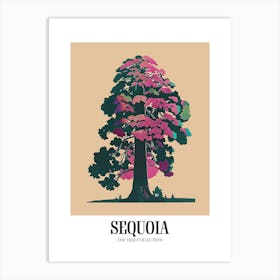 Sequoia Tree Colourful Illustration 1 Poster Art Print