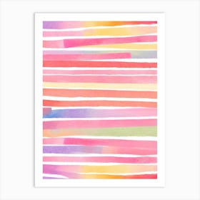 Watercolor Stripes Art Print