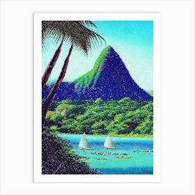 Mauritius Mauritius Pointillism Style Tropical Destination Art Print