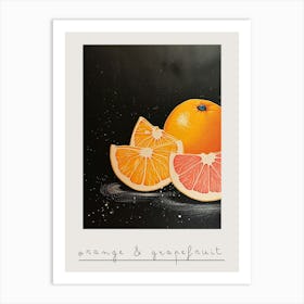 Art Deco Orange & Grapefruit Poster Art Print