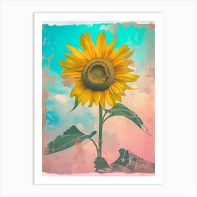 Retro Sunflower 3 Art Print