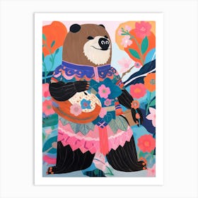 Maximalist Animal Painting Sea Otter 2 Art Print