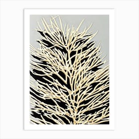 Acropora Nasuta Ii Linocut Art Print