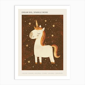 Cute Starry Unicorn Muted Pastels 2 Poster Art Print