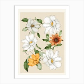 Floral Watercolor Art4 Art Print