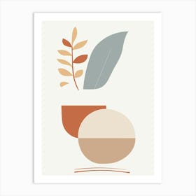 Vase With Leaves 6 Art Print