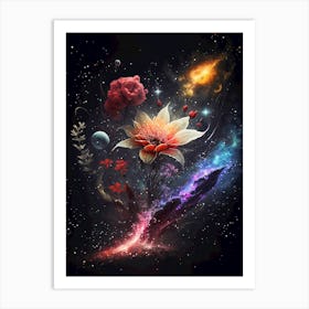 Universe flowers 1 Art Print