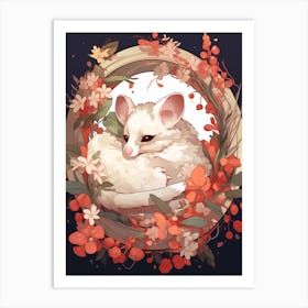 An Illustration Of A Sleeping Possum 4 Art Print