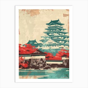 Himeji Jo Japan Mid Century Modern 3 Art Print