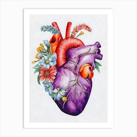 Heart With Flowers 4 Art Print