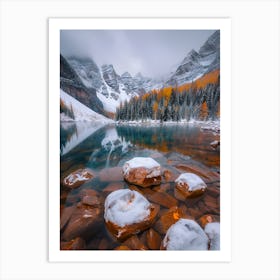 Winter Lake In Banff National Park Art Print