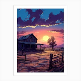 Sunset In The Country Art Print