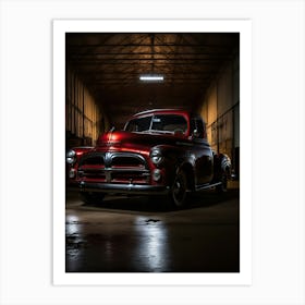 Old Truck In A Garage 1 Art Print