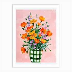 Flowers In A Vase. Watercolor illustration Art Print