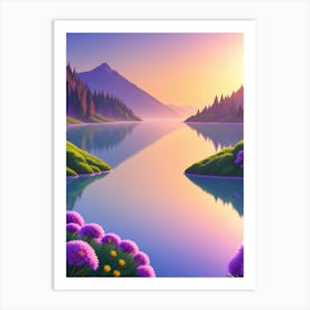 Sunset On A Lake Art Print